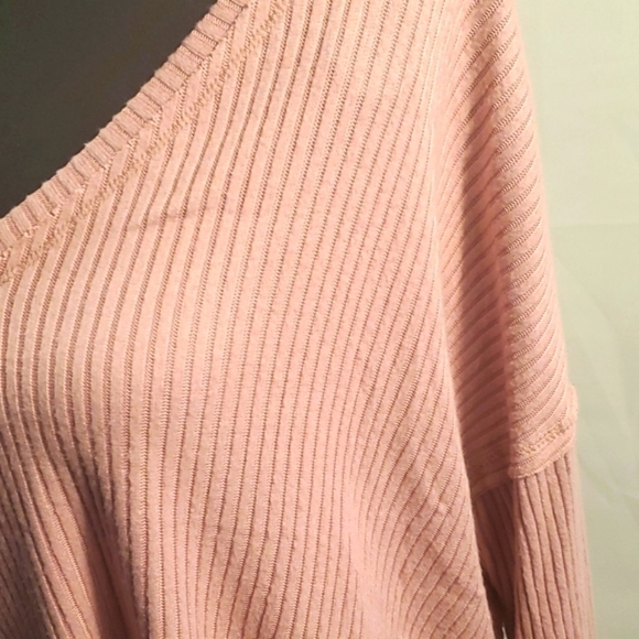 Wild Fable Pink pull over long sleeve Waffle shirt Size Small New - Picture 2 of 13